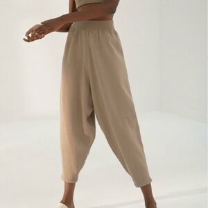 Monica Cordera cotton knit pants in taupe